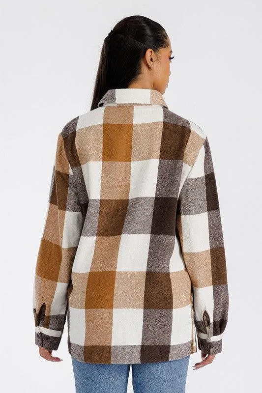 Womens Boyfriend Oversized Soft Flannel Shacket