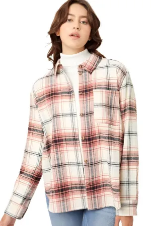 Womens Flannel Top Layering Shacket