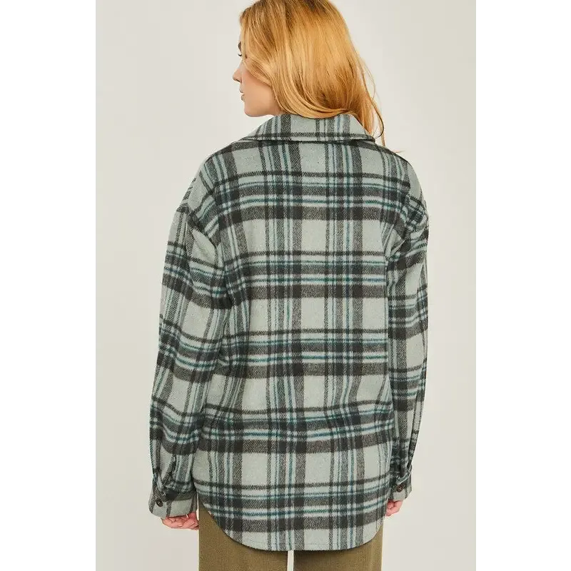 Woven Yarn Dye Long Sleeve Shacket